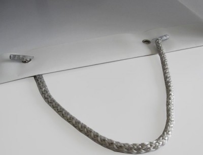 Шнур с наконечниками "крючок-прозрачный" для пакетов, Белый, 6 мм, 100 шт